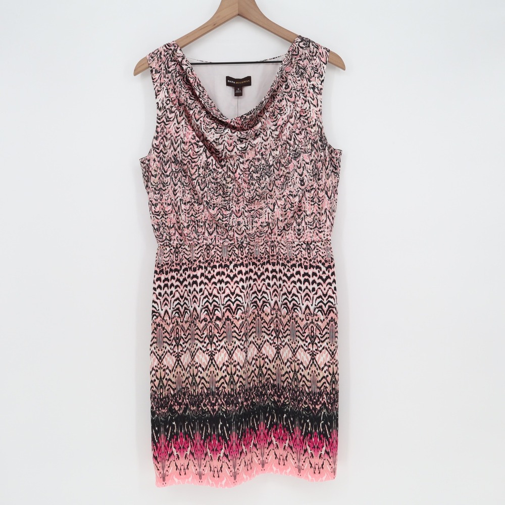 Dana Buchman Dress Womens M Fuchsia Sleeveless Cowl Neck NEW
